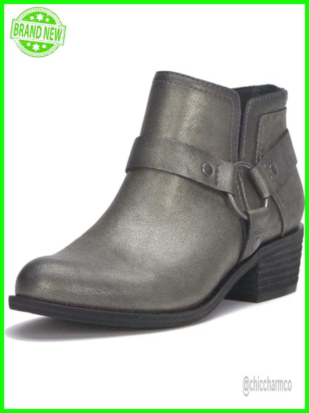 Lucky Brand Boltin Leather Ankle Bootie with Harness Detail